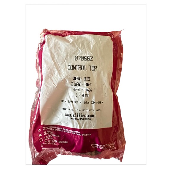 NWT Silkies Control Top Pantyhose 3 Pack Queen Beige Black Navy Blue Nude - Picture 3 of 9